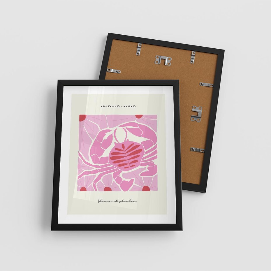 Plakat w ramie 40x50 - Rozświetlone Impresje - abstrakcyjny plakat, krab - rama czarna