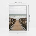 Obraz w ramie 80x120 - Morze i drewniany pomost - morze, pomost - rama biała