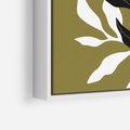 Obraz w ramie 50x50 - Wewnętrzne Odsłony - liście, gałązki - rama biała