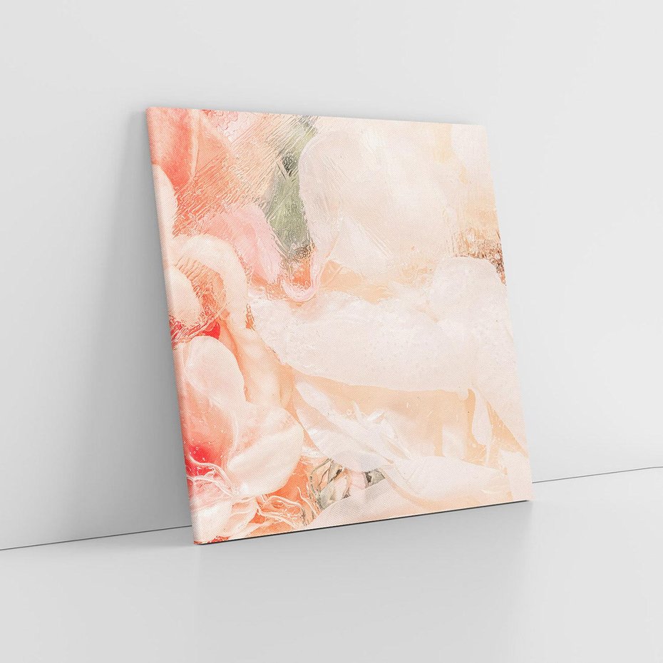 Obraz na płótnie 30x30 - Kwiatowe hafty marzeń - abstrakcja przypominająca kwiaty, róże