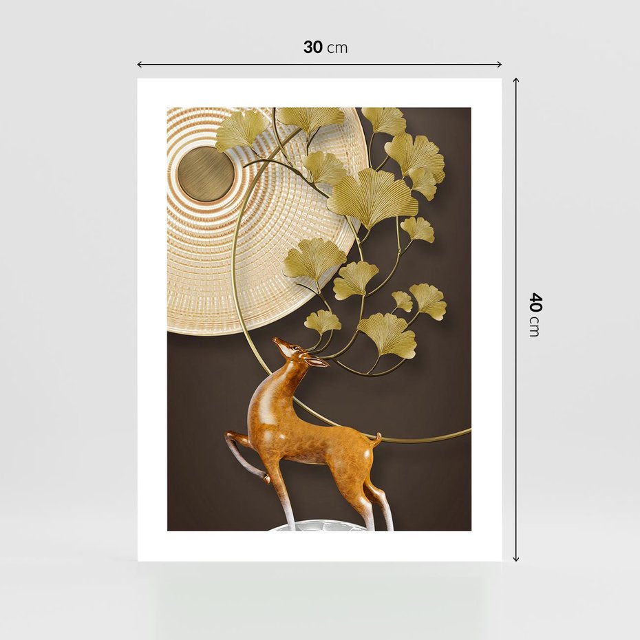 Plakat bez ramy 30x40 - Elegancja i Tradycja - złote, liście