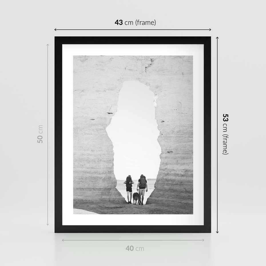 Plakat w ramie 40x50 - Podróżna Eksploracja - Echa Przygody - rama czarna