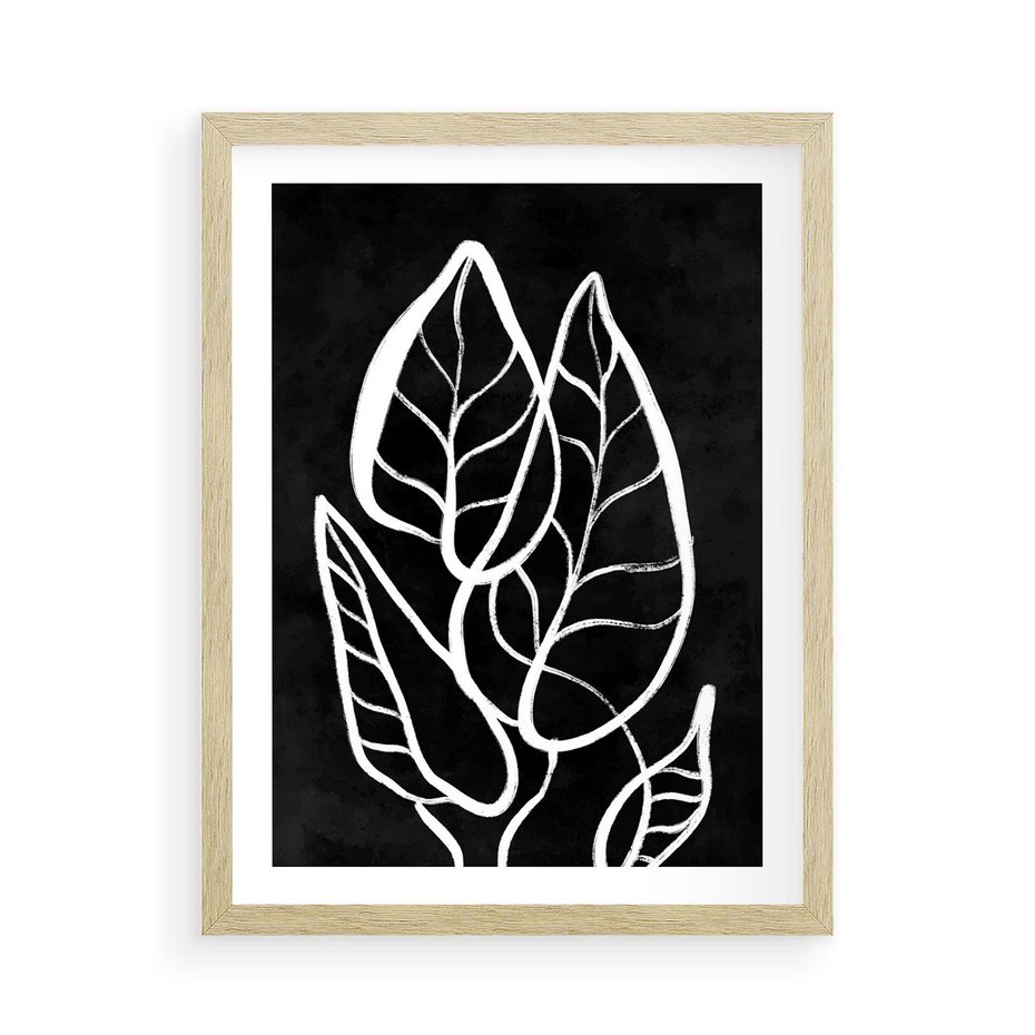 Plakat w ramie 50x70 - Lustrzane Odbicie - mroczna sztuka, minimalizm - rama drewno