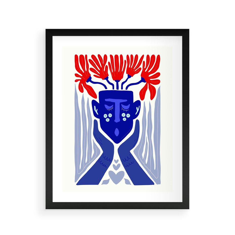 Plakat w ramie 40x50 - Nowoczesne Wcielenie Boho - etniczna maska, boho styl - rama czarna