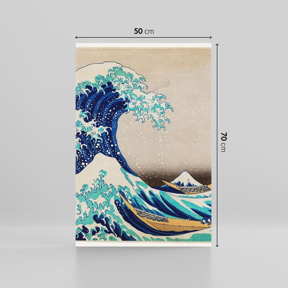 Obraz na płótnie 50x70 - "Wielka Fala u wybrzeży Kanagawy" Katsushiki Hokusai - Reprodukcja - reprodukcja, obraz na płótnie