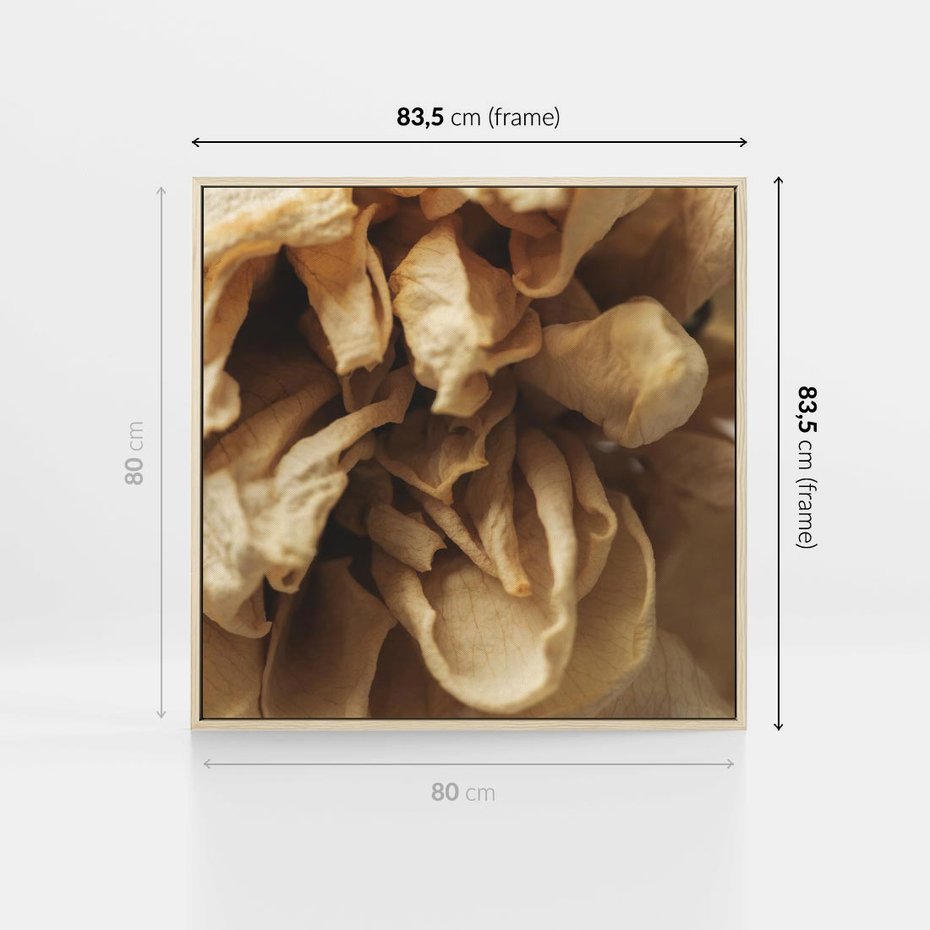 Obraz w ramie 80x80 - Zjawiskowe zasuszone kwiaty - zasuszone, kwiaty - rama drewno