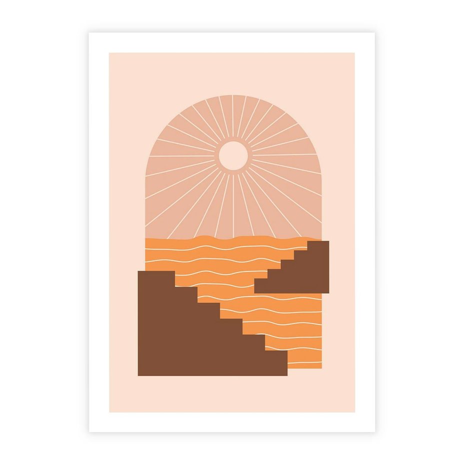 Plakat bez ramy 40x50 - Słoneczne Inspiracje w Stylu Boho - boho grafika, słońce