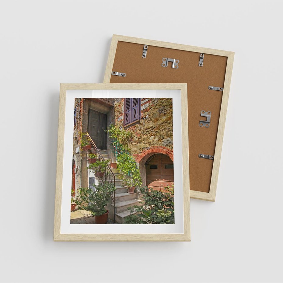 Plakat w ramie 40x50 - Wznies się na wyżyny - schody, perspektywa - rama drewno