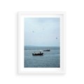 Plakat w ramie 30x40 - Rybacki Urok - morze, kutry rybackie - rama biała