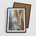 Plakat w ramie 50x70 - Geometria abstrakcji - abstrakcja, geometria - rama czarna