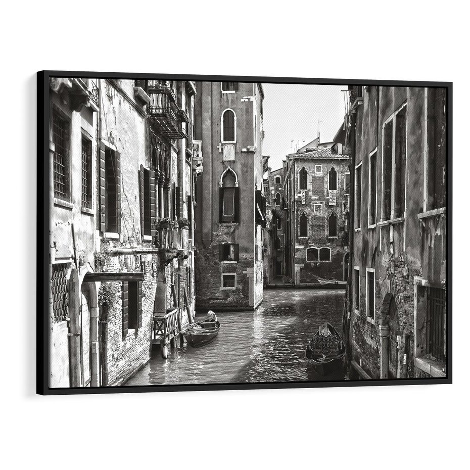 Obraz w ramie 100x70 - Zabłądzić w Wenecji - wenecja, kanały - rama czarna
