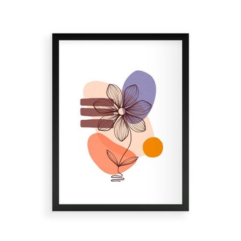 Plakat w ramie 40x50 - Migocące Odbicia Kwiatów - abstrakcyjna sztuka, plamy - rama czarna