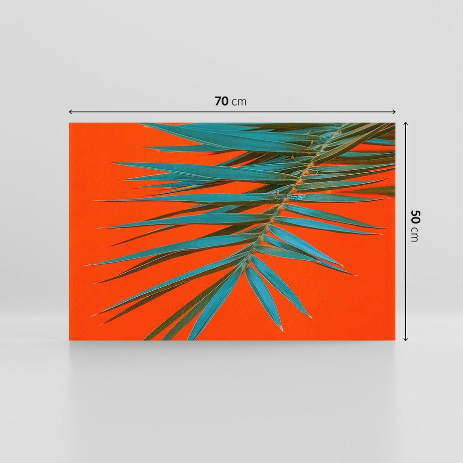 Obraz na płótnie 70x50 - Egzotyczny Urok - liście, palma