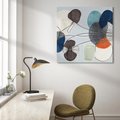Obraz na płótnie 60x60 - Plamy w Niebieskim - sztuka abstrakcyjna, linie