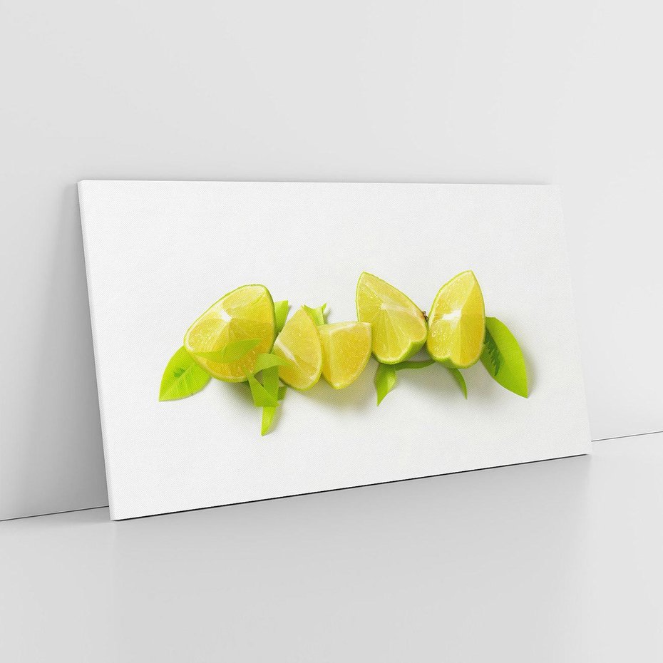 Obraz na płótnie 140x70 - owocowa eksplozja - limonki, owoce