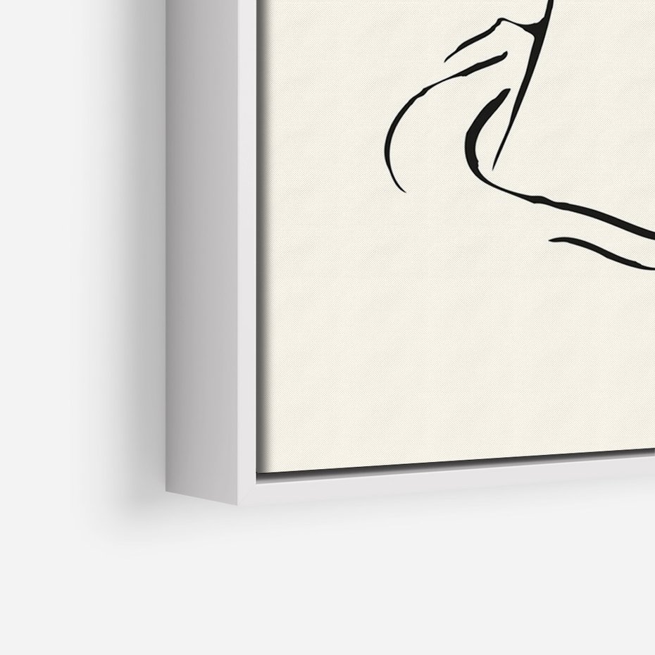 Obraz w ramie 50x70 - Migotliwa Symfonia - kobieta akt, minimalizm - rama biała