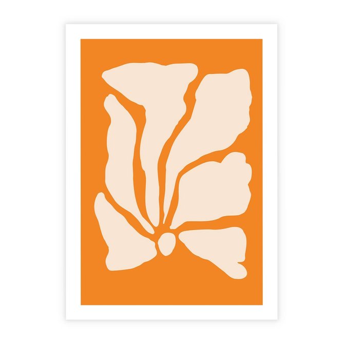 Plakat bez ramy 21x30 - Wibracje Barw - abstrakcyjny boho plakat, pomarańczowe tło
