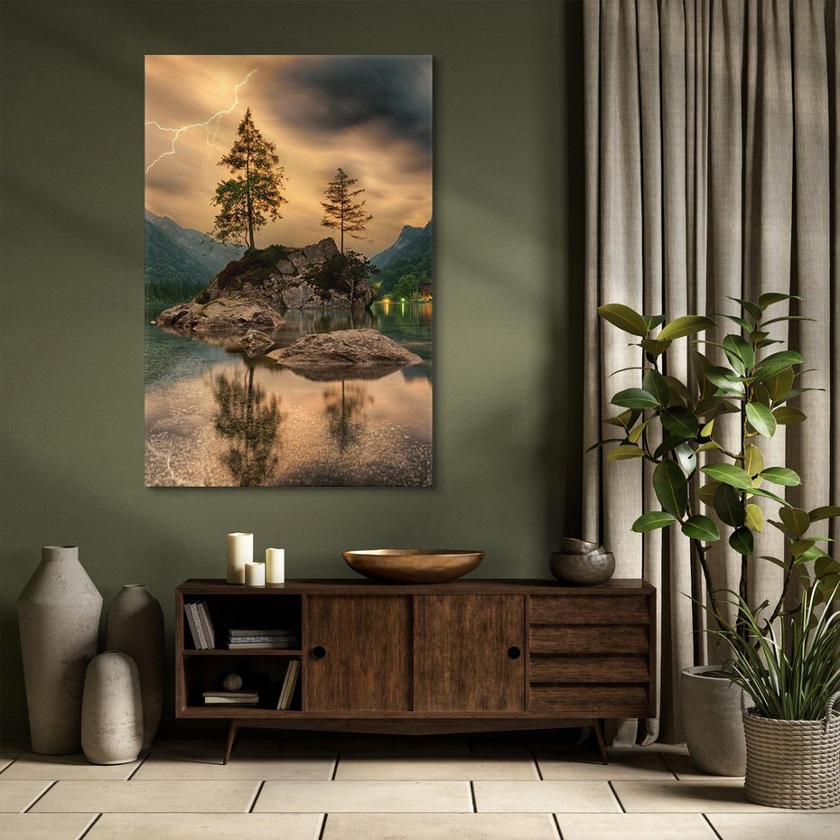 Obraz na płótnie 80x120 - Jezioro Górskie - Spotkanie z Naturą - jezioro, góry