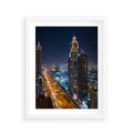 Plakat w ramie 40x50 - Nocna magia - miasto, noc - rama biała