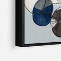 Obraz w ramie 100x70 - Plamy w Niebieskim - sztuka abstrakcyjna, linie - rama czarna