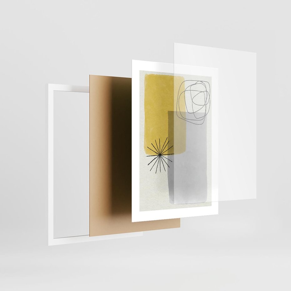 Plakat w ramie 30x40 - Rozbijające Granice Akwarel - abstrakcja, akwarelowe plamy - rama biała