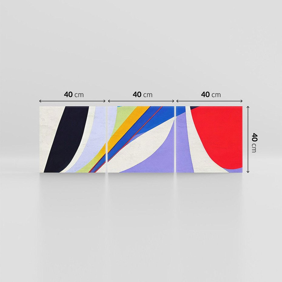 Obraz na płótnie 120x40 - Kolorowe Przesunięcia Kształtów - abstrakcyjny obraz olejny, żywe kolory