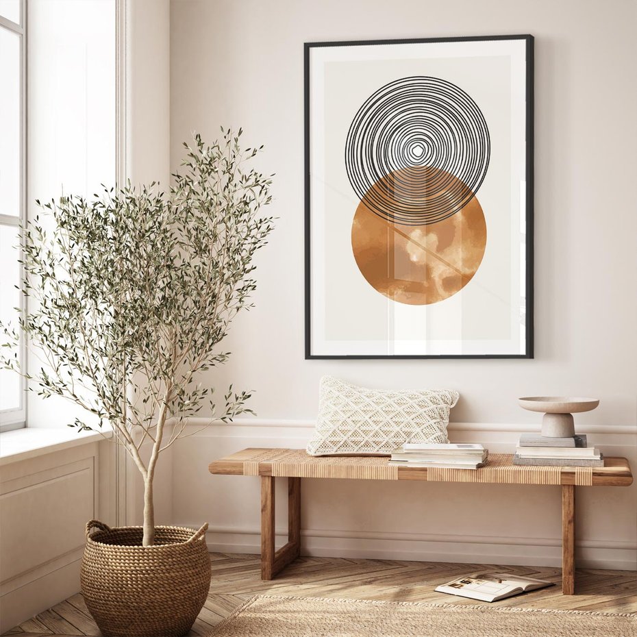 Plakat bez ramy 50x70 - Taniec Okręgów - boho obraz, geometria