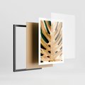 Plakat w ramie 50x70 - Piękno i Styl - złote, liście - rama czarna