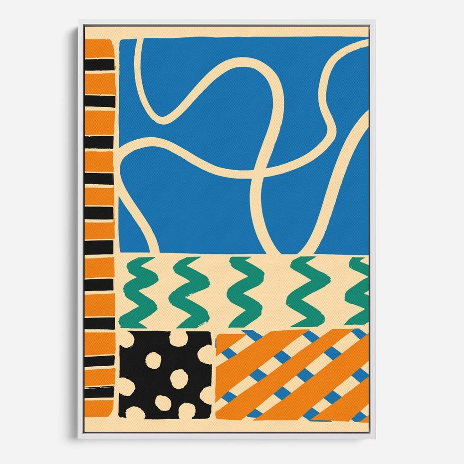 Obraz w ramie 50x70 - Etno Boho - etno ornamenty, boho klimat - rama biała