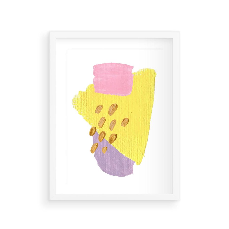 Plakat w ramie 30x40 - Refleksje Akwarelowych Widoków - akwarela, minimalizm - rama biała