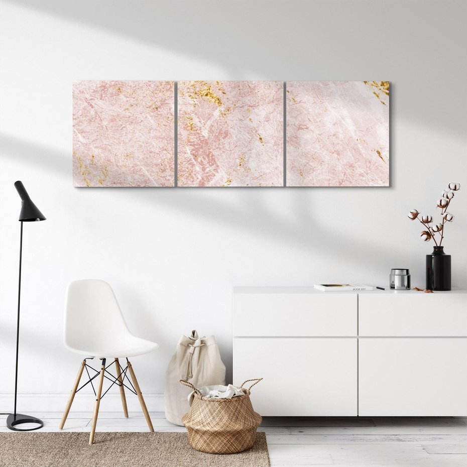 Obraz na płótnie 150x50 - Wyjątkowa Stylizacja - marmur, złoto