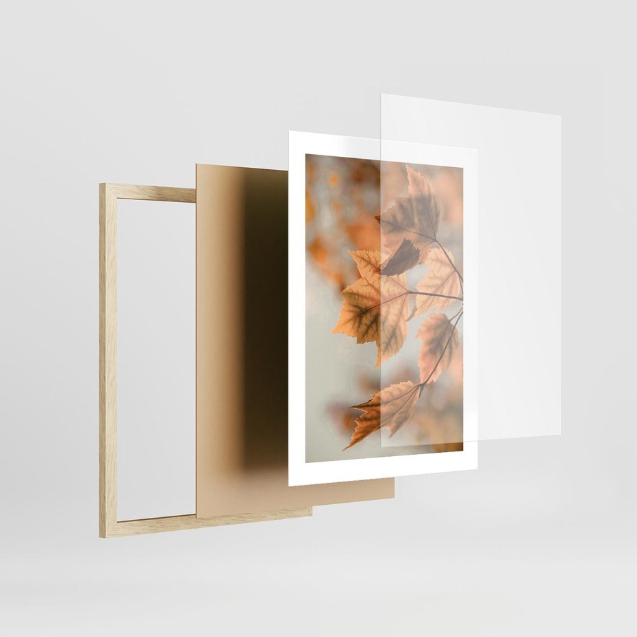 Plakat w ramie 30x40 - Magia Jesieni - liście, jesień - rama drewno