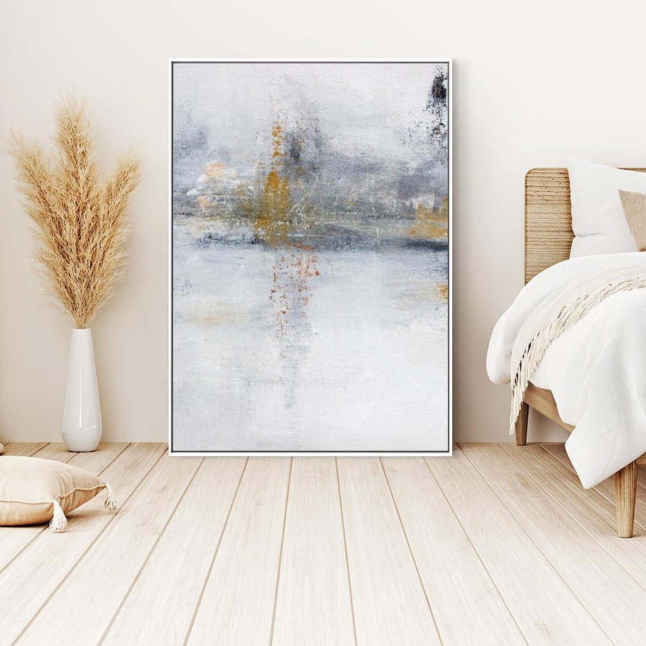 Obraz w ramie 80x120 - Kontrastujące Chaosy - abstrakcja, kontrast - rama biała