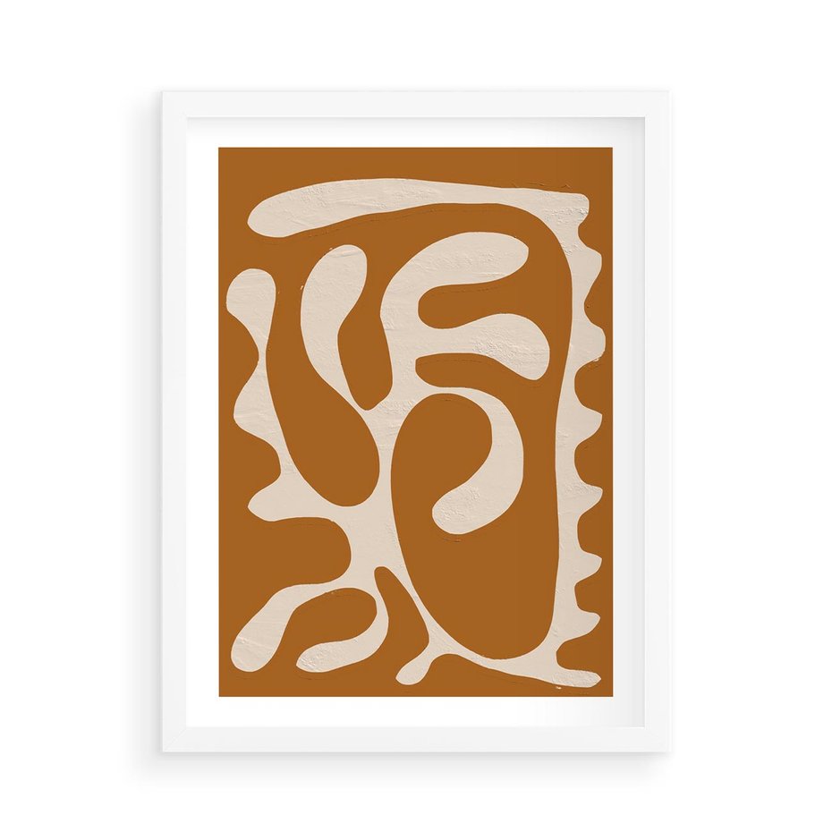 Plakat w ramie 50x70 - Wnętrza Akwarelowej Wyobraźni - abstrakcyjny obraz, plakat - rama biała