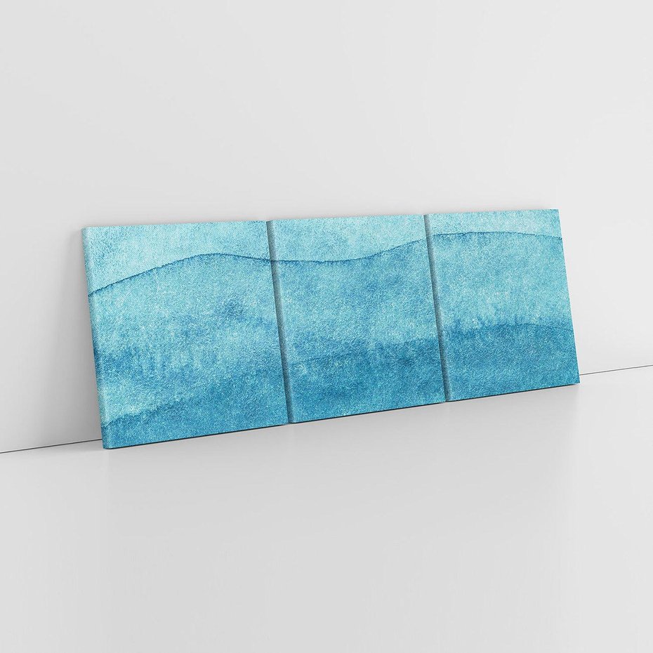 Obraz na płótnie 120x40 - Kolorowe fale akwareli - akwarela, fale