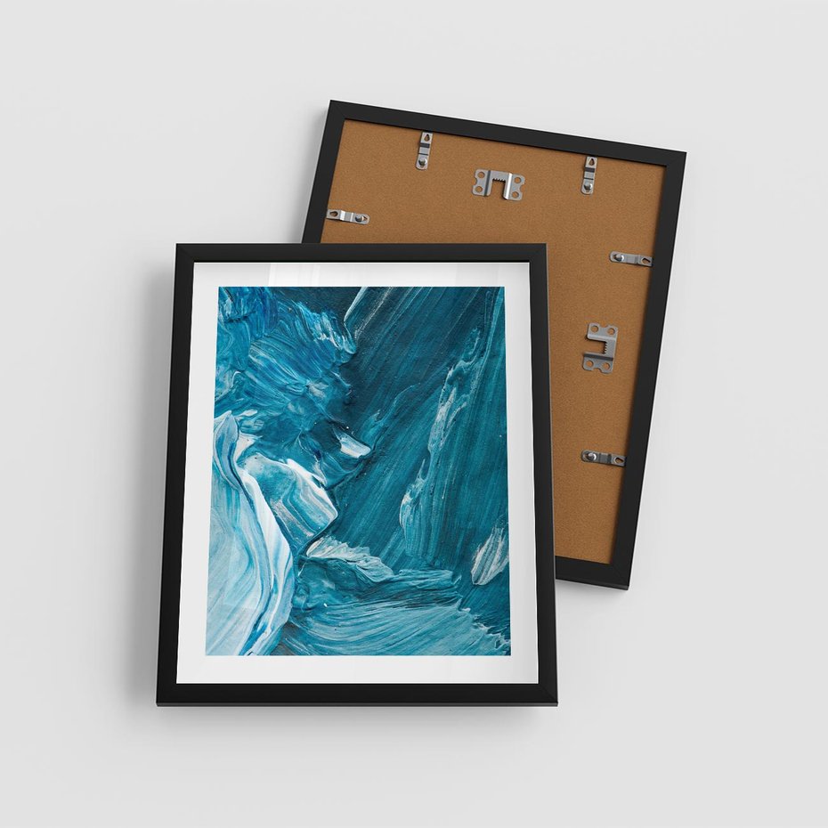Plakat w ramie 40x50 - Wyrazista abstrakcja w akwareli - abstrakcja, akwarela - rama czarna