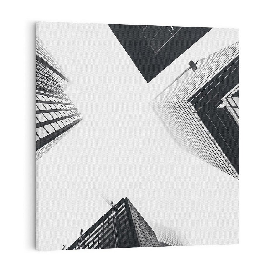 Obraz na płótnie 70x70 - Nowoczesna Dynamika - perspektywa, wieżowce