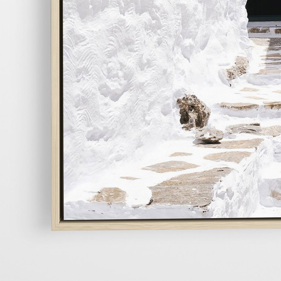 Obraz w ramie 70x100 - Santorini - Grecja błękitem malowana - Santorini, Grecja - rama drewno