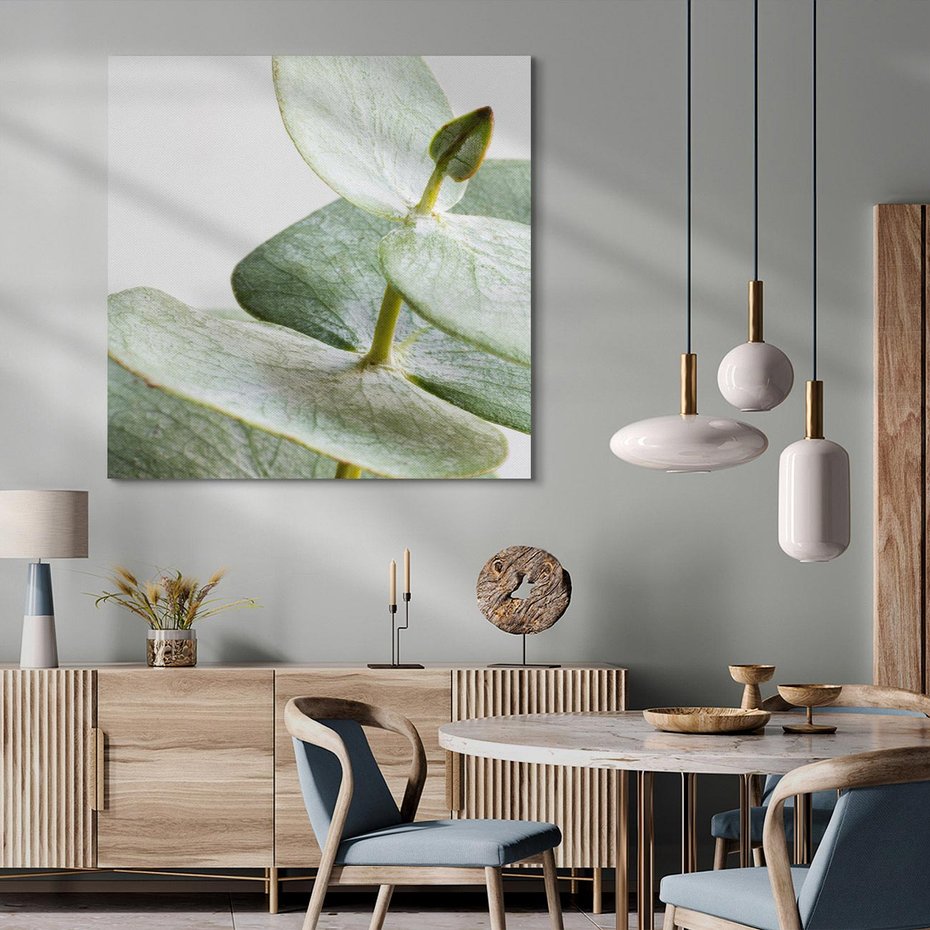 Obraz na płótnie 80x80 - Eukaliptusowa zieleń - eukaliptus, zielone