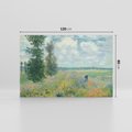 Obraz na płótnie 120x80 - Pola makowe w okolicach Argenteuil (1875), Claude Monet - Reprodukcja - reprodukcja, obraz na płótnie
