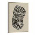 Obraz w ramie 70x100 - Nowoczesne Odbicia Wnętrza - boho plakat, czarne kropki kreski - rama drewno
