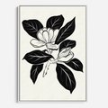 Obraz w ramie 50x70 - Spojrzenie w kształty kwiatów - kwiaty magnolii, minimalizm - rama biała