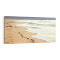 Obraz na płótnie 120x60 - Ślady stóp na plaży - plaża, ślady