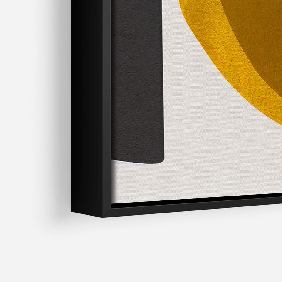 Obraz w ramie 50x70 - Tajemnice sztuki odkryte - geometryczne półkola, kształty - rama czarna