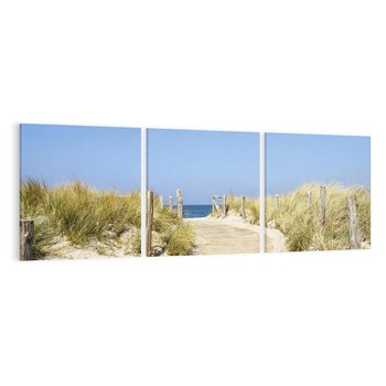 Obraz na płótnie 150x50 - Plaża: magia morza i wydm - plaża, morze