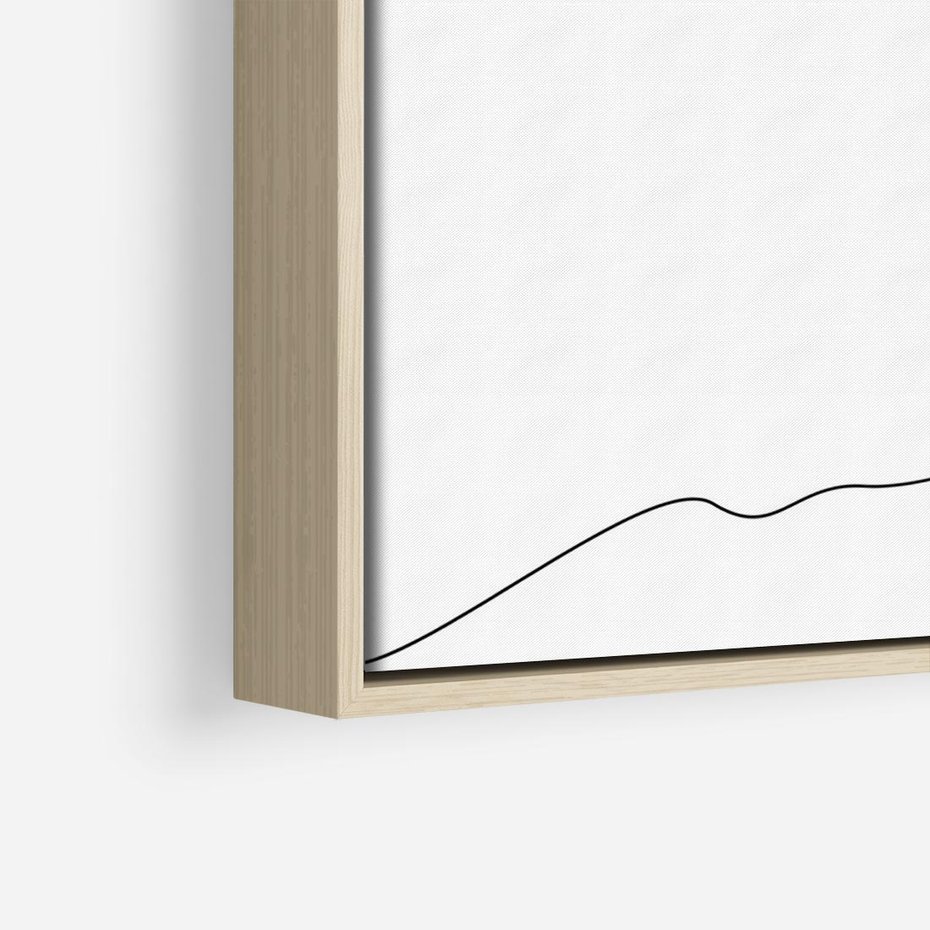 Obraz w ramie 70x50 - Minimalistyczna Przejażdżka - szkic, minimalizm - rama drewno