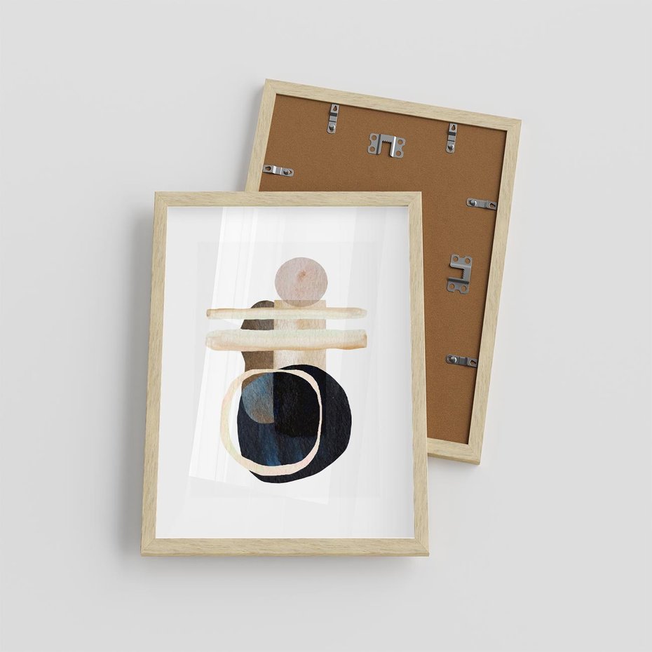 Plakat w ramie 30x40 - Wibracje Natury - abstrakcja, akwarelowe plamy - rama drewno