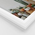 Plakat w ramie 30x40 - Naturalna Harmonia - kaktusy, liście - rama biała