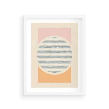 Plakat w ramie 40x50 - Rozbijająca Opowieść - geometryczne kształty, koła - rama biała