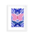 Plakat w ramie 30x40 - Delikatna Symfonia Natury - motyle, rośliny - rama biała